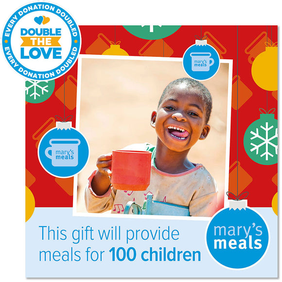 100 meals Christmas gift card