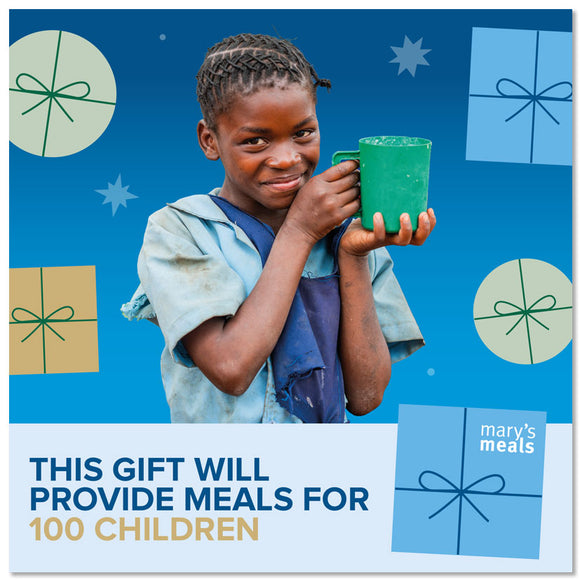 100 meals Christmas gift card