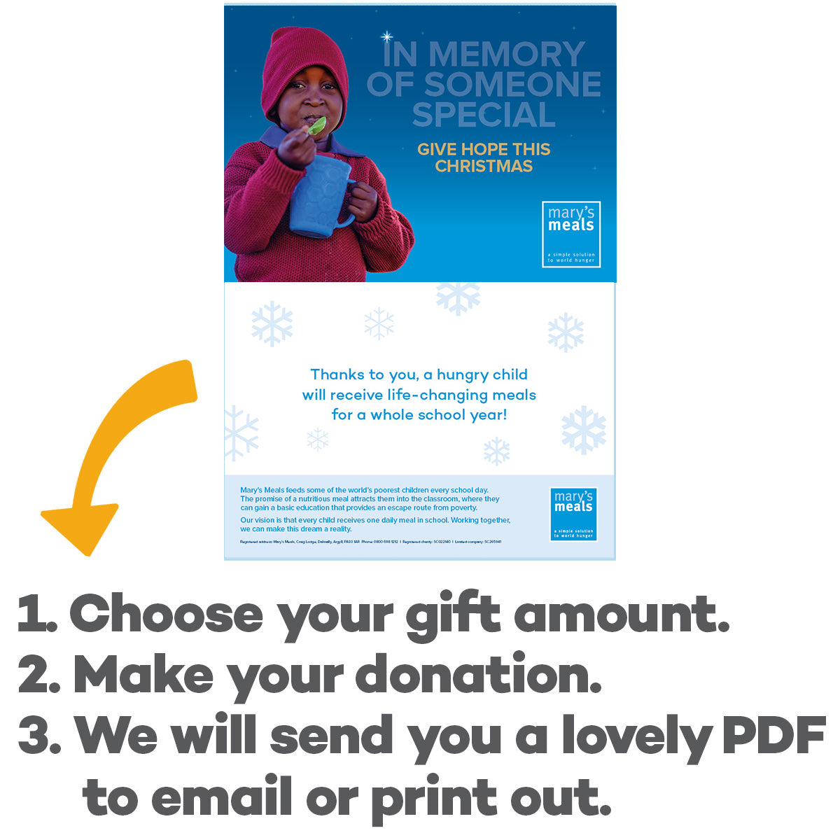 In memory of someone special digital gift – Mary's Meals