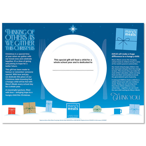 Christmas table placemat